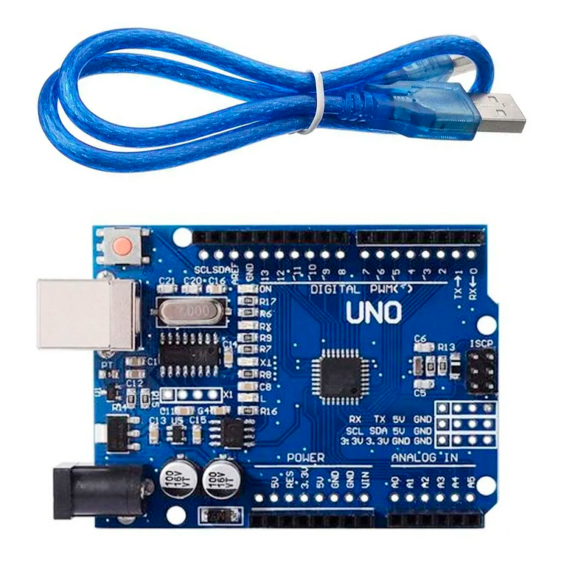 Arduino Uno (ATmega328 SMD) - Compatível + Cabo USB