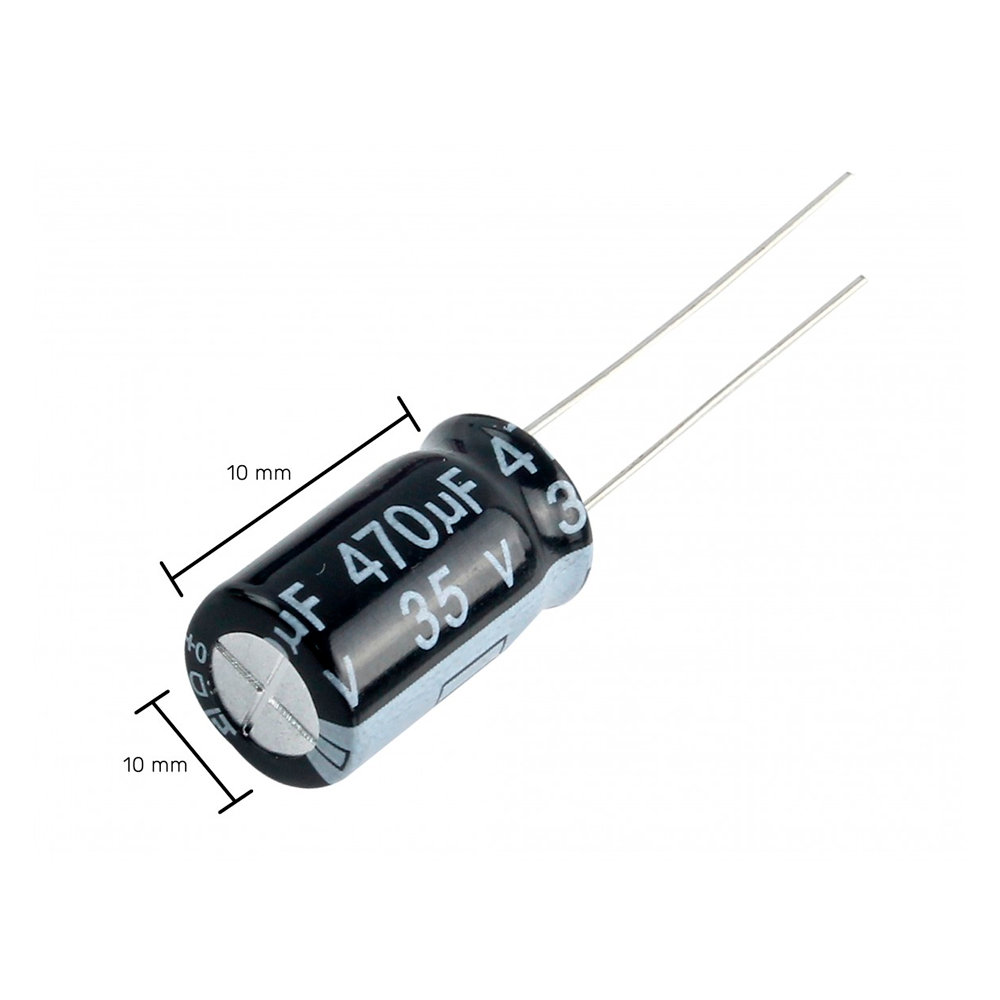 Capacitor Eletrolítico 470uF / 35V Capacitor Eletrolítico 470uF / 35V