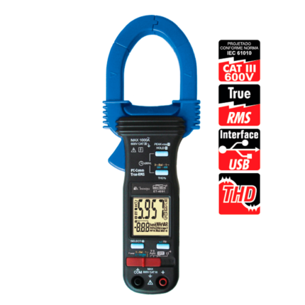 Alicate Wattimetro Digital ET-4091 - Minipa